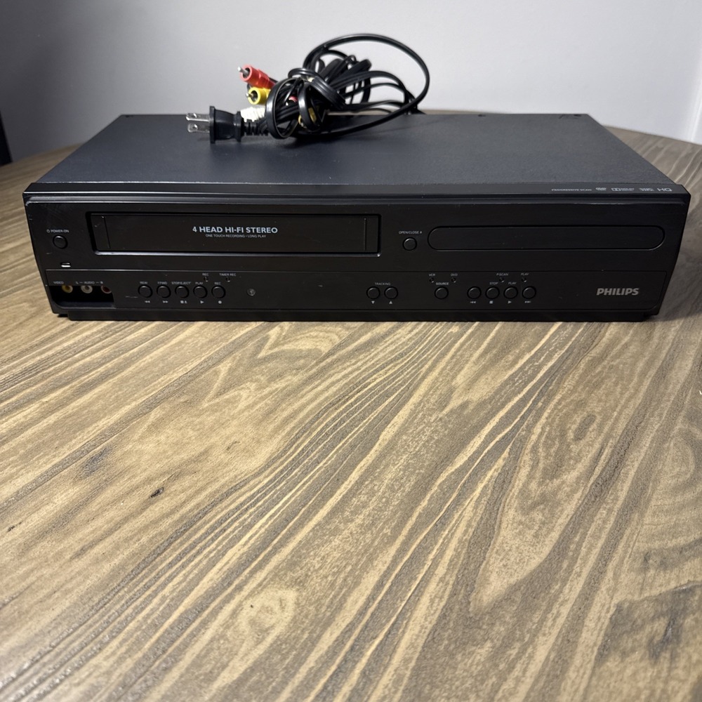 Philips DVP3355V/F7 DVD VCR Combo 4-Head Hi-Fi Progressive Scan Tested No Remote